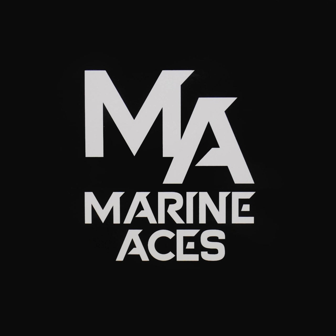 Marine Aces Text Sticker (Black)