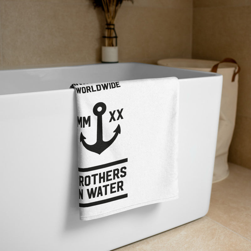 Brothers in Water Towel (White)